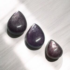 Lepidolite Tear Drop Stones (3) Sold as bundle